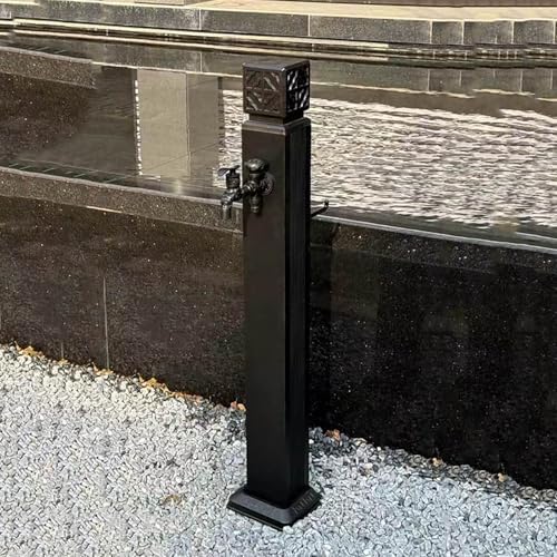 Outdoor Faucet Column - Stainless Steel Garden Hose Holder with Spray Gun, Decorative Aluminum Water Feature Fountain for Gardens - Image 2