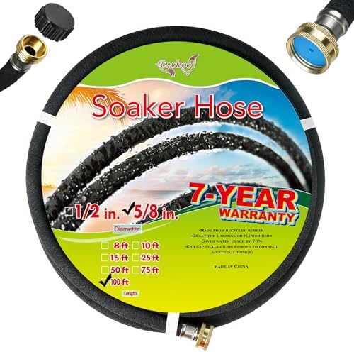 Cuckoo 100ft Soaker Hose 5/8"Garden Drip Hoses Heavy Duty Irrigation（100ft） by cuckoo