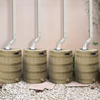Good Ideas Rain Wizard Water Collection Barrel, 50 Gallon, Khaki, 4 Pack - Image 5