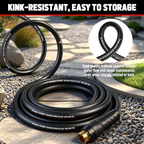 Garden Hose 50 ft x 5/8", NON-EXPANDABLE Heavy Duty Premium Flexible Hose - Image 5
