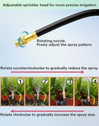 Drip Irrigation System,Automatic Garden Watering System, 360 Degree Adjustable Garden Sprinkler, High Output Mist Spray Nozzle for Potted Plants, Easy Connect & Rotating Head, Customizable Water Flow - Image 6