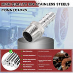 25pcs Stainless Steel Hose Barb Fitting 1/2" Barb to 1/2" NPT Male - Image 4