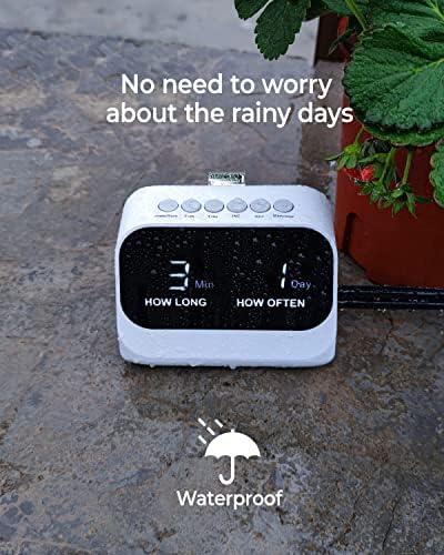 Automatic Watering System for Potted Plants, Plant Waterer, DIY Drip Irrigation Kit with Smart Timer, Waterproof LED Display & Large Capacity Battery, Precise Distribution of Water (White) - Image 5