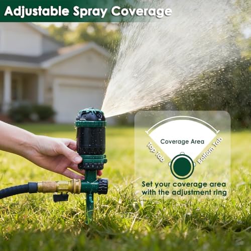 FANHAO Gear Drive Sprinkler with Metal Base, 360° Rotating Lawn Sprinkler - Image 6