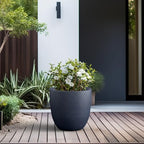 Kante Large Round Bowl Charcoal Concrete Planter 18" Dia, Outdoor - Image 5