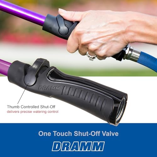 Dramm One Touch Rain Wand Watering Wand – 30 Inch Garden Watering Wand with Thumb Control Valve – Gentle Shower Spray for Plants, Flower Beds & Hanging Baskets – Blue - Image 3