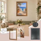 Sea View Between White Stone Walls Gold Framed Poster for Entryway Art - Image 4