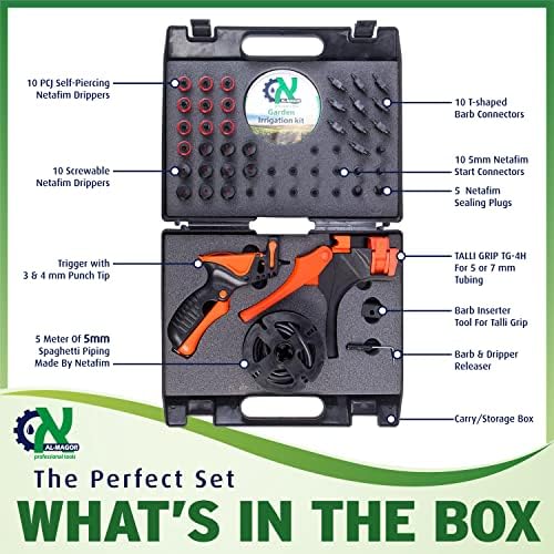 Al-Magor Garden Irrigation Kit: Complete Set for Installing, Inserting Sprinklers, Drippers in PE Tube Pipes with Tools, Plugs, Connectors, and Case - Image 5