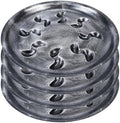 4 Pack 14inch Decorative Sturdy Plant Saucer,Antique Silver Plastic Plant drip Tray Stylish Round Plant Tray by ZzpYXIA