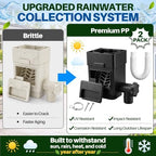 2 Pack Rain Barrel Diverter Kit for 2x3 & 3x4 Inch Downspouts(Black) - Image 6