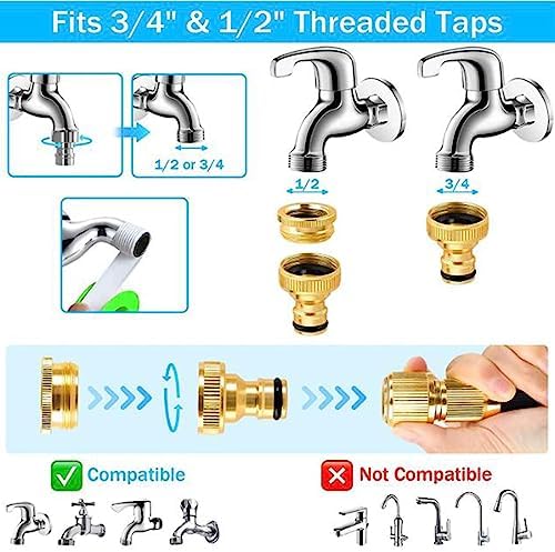 Flexible Garden Hose Pipe - Watering Hose Pipe with 7 Function Spray Nozzle, Hose Pipe Reel Outdoor 3 Layer PVC Irrigation Watering with Connectors Set (Color : Green, Size : 50m) - Image 7