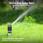 RESTMO 2 Pack Gear Drive Sprinkler with Step Spike Base, Silver - Image 3