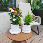 2 Pack Plant Water Catcher Tray - 7 Inch Ceramic Plant Saucer for Indoors/Outdoors, Round Flower Pot Saucer Plant Pot Saucer Plant Drip Trays for Potted Plants Drainage(Frosted White) - Image 6