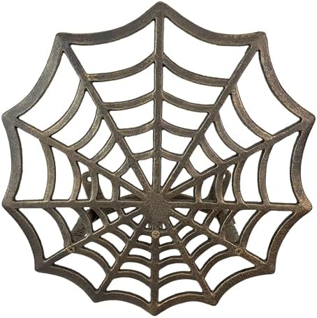 Zeckos Garden Hose Holder Spider Web 14 Inch Cast Iron Bronze - Image 2