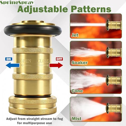1 Inch Fire Hose Nozzle Brass NPSH/NPT Fire Nozzle 36GPM 100PSI - Image 4