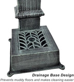Outdoor Water Column with Brass Faucet, Cast Iron Freestanding Garden Faucet with Decorative Drainage Base for Watering, Rinsing - Image 5