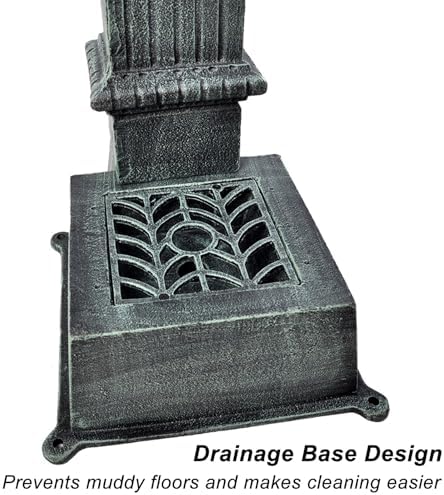 Outdoor Water Column with Brass Faucet, Cast Iron Freestanding Garden Faucet with Decorative Drainage Base for Watering, Rinsing - Image 5