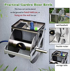 Hose Reel Cart Garden Hose Reels for Outside Heavy Duty Wall Hose Cart with Storage Table, Stainless Steel Small Pipe Organizer, Portable Hose Truck, with High Pressure Water Gun (Color : Silver, Si - Image 2