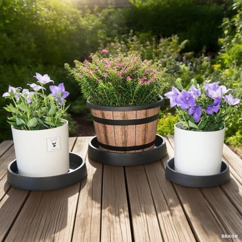 Plant Saucer Tray for Ceramic Plastic Pots, 18 inch Plant Saucers for Indoors, Pot Saucers Trays, Bird Bath Bowls, Flower Planter Water Drip Trays for Pots Base (18", Black) - Image 6
