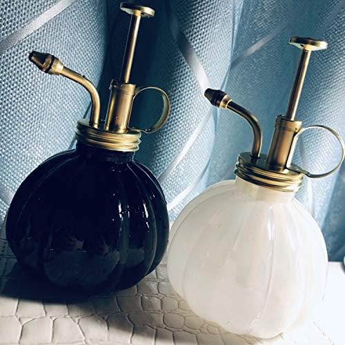 Vintage Style Glass Pumpkin Bottle Sprayer Watering Can Plant Mister with Brass Sprayer Head (Black) - Image 6
