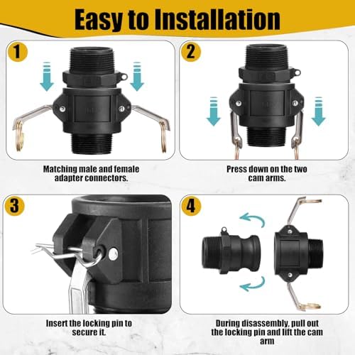 Pelopy 6 Pcs 1.5 Inch Black Cam Lock Fittings Kit - Image 3