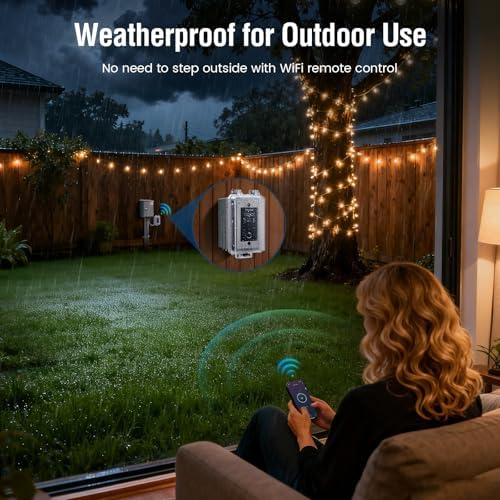 SURAIELEC 20A Heavy-Duty Outdoor WiFi Smart Timer Switch App/Voice Control - Image 5