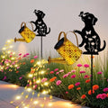 Solar Garden Lights Outdoor Decor, Watering Can with Dog Stake, Waterproof by ZFNN