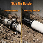 2 Pack 4" Universal Pipe Connector with Snap Lock, Corrugated to PVC Pipe Adapter for Sump Pump Discharge & French Drain Extension, Yard Drainage, Fits 4" Corrugated Pipe, 4" SCH 40 & SDR 35 - Image 4