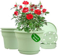 Pottiffe Plant-Pots-Planters-Indoor-Outdoor, 16 inch 4 Pack Green by Pottiffe