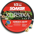 50FT 1/2" Heavy-Duty Soaker Hose with Solid Brass Connectors, Ultra-Flexible Even Water Flow by XDRSIXA