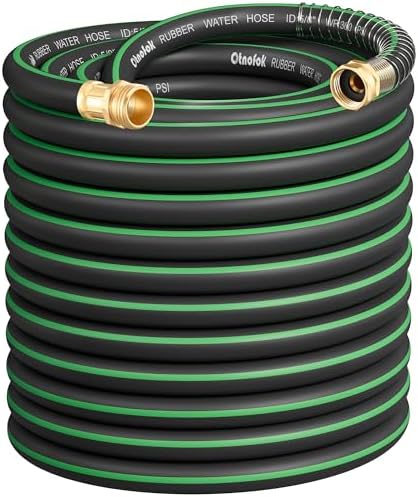 Heavy Duty Garden Hose 100 ft x 5/8", 5-Layer Hybrid Water Hose by otnofok