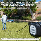 5/8" x 100 ft Heavy Duty Retractable Garden Hose Reel Black - Image 2
