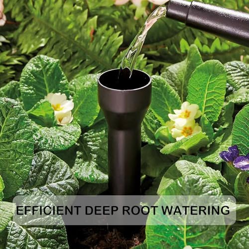 6 Pack Deep Drip Watering Stakes, 12 Inch Large Plant Watering Spikes for Outdoor Plants, UV-Protected PP Plastic Deep Root Irrigation System for Trees, Shrubs, Vegetables and Potted Plants (6, black) - Image 4