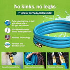 Aeromixer THE HOSE 1 Inch Garden Hose 15 Ft w/Adapter Set for 3/4 Spigots - Image 3