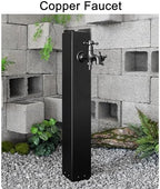 304 Stainless Steel Vertical Outdoor Faucets with Double Outlet, Freestanding Garden Water Column Hose Holder for Garden Farm Irrigation Washing(80x12cm/32x5in) - Image 4