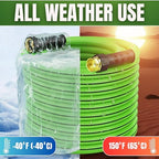 100ft Garden Hose 5/8”, Flexible Water Hose with Swivel Grip, Kink Resistant and Leakproof Brass Fittings for Lawn, Garden & Car Wash - Image 7