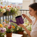 Watering Can Outdoor, 0.3 Gallon Long Spout Small Galvanized Metal Watering Can Outdoor with Handle and Sprinkler Head,Cute Metal Watering Can for Garden House Plants Flower Bonsai Indoor - Image 5