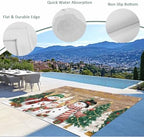 Winter Season 4x6 Waterproof Outdoor Rug with Non‑Slip Backing Boho Glittering Christmas Tree Snowman Plank Machine Washable Deck Patio Rug Mat for Camping, RV, Garden, Balcony Pool - Image 5