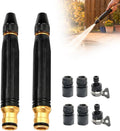 Heavy Duty Adjustable Hose Nozzle, High Pressure Jet Sweeper Spray Nozzle with Leak-Proof Design, Metal Garden Hose Sprayer for Car Wash, Lawn, Patio Cleaning (2pc) 2pc by Unknown