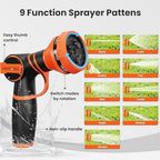 Giraffe Tools Garden Hose 100ft x 3/4", 304 Stainless Steel Metal Water Hose, No Kink Garden Water Hose with 9 Pattern Spray Nozzle, Flexible, Lightweight, Kink Free Hose for Yard, Outdoor - Image 5