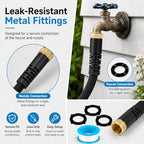 Garden Hose, Non-Expandable Water Hose with 10 Function Hose Nozzle, Lightweight Flexible Garden Hose, Kink & Tangle Free, Rust Proof Fittings for Yard, Lawn, Garden Watering (100FT) - Image 7