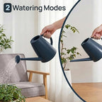 Modern 1.8 Liter Plastic Watering Can with Detachable Spout and Sprinkler Head, Designed for Controlled Pouring and Easy Handling, Blue - Image 3