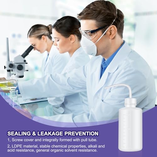 PATIKIL 18 Pcs 250ml Plastic Wash Bottles, Multi-purpose, Plant Care, Cleaning, Lab Use, Chrome Finish, Transparent, Reusable, 8 Ounce, High Density Polyethylene, Slim Neck Bottle - Image 5