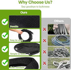 Garden Hose 100 ft x 5/8 in, Lightweight Flexible Water Hose, Kink-Resistant Design, Abrasion-Resistant Outer Cover, Leak-Proof Reinforced Fittings, Durable All-Weather Performance.Black - Image 6