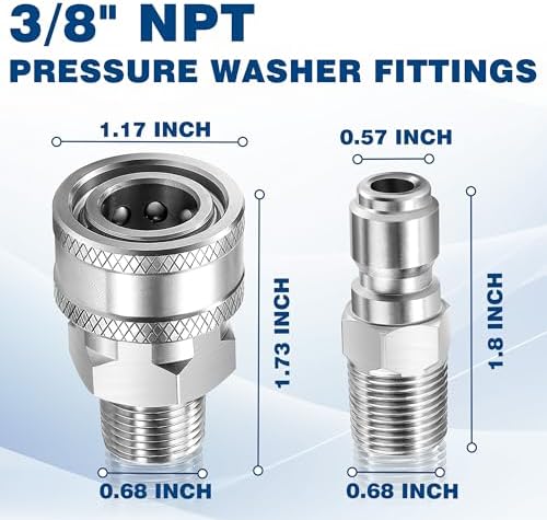 3/8 Inch NPT Pressure Washer Quick Connect Adapter Set, 12-Piece - Image 4