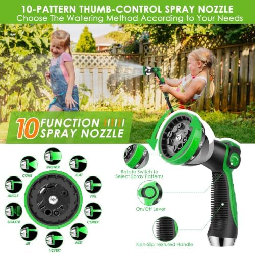 Non-Expanding Garden Hose 150 ft, 360° Anti-Kink Swivel Fittings - Image 6
