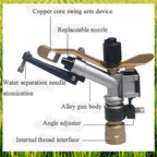 1" Agriculture Farm Irrigation Sprinkler Watering Spray 360° Rotary - Image 5