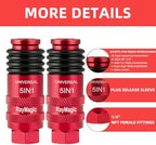 RayMagic Upgraded 5IN1 Universal Quick Industrial Connect Coupler, 1/4" Female NPT, Air Hose Fittings, 6-Balls Release Sleeve, 1/4" Body Size, Red(5-Piece) - Image 3