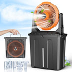 Ausic 9L Bucket Portable Misting Fan for Outdoors Patios, 30000mAh Rechargeable Battery Operated Camping Fan, 3 Strong Winds, 3 Large Spray Outlets, for Fishing/Travel/Garden Party/Golf/Tent/Office by Ausic