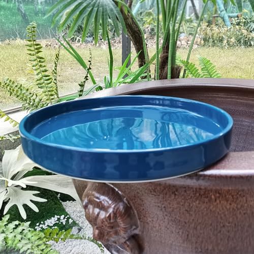 Blue Ceramic Pot Saucer - Drainage Tray for Indoor and Outdoor Flower Plant Pots and Planters, 12 Inch - Image 5